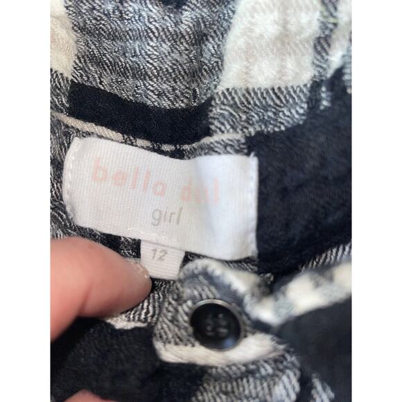 Bella Dahl Girl Sz. 12 Black & White Checkered Button Up. Soft, Exc. Quality - Picture 11 of 12